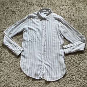 NWOT Stripped Oversized Button-Down Blouse